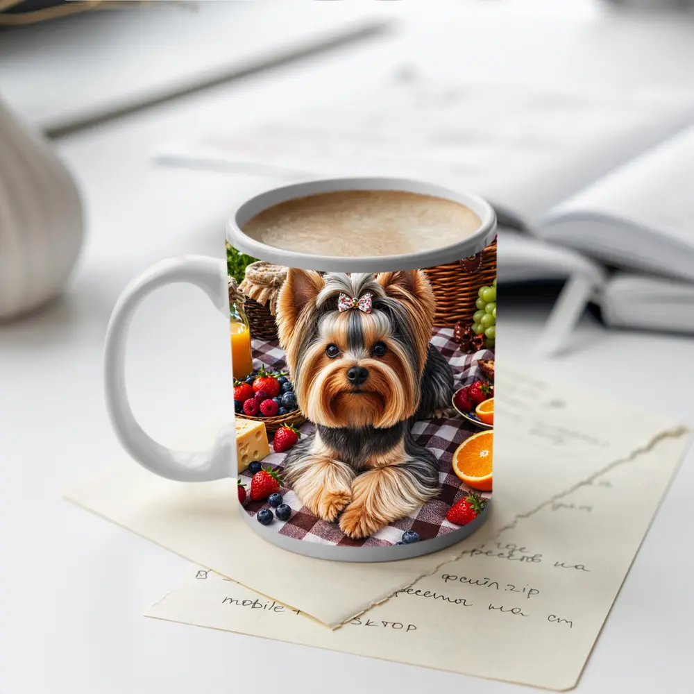 Yorkshire Terrier Picnic Blanket Fruits Summer – Mugs