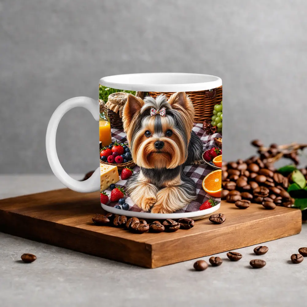 Yorkshire Terrier Picnic Blanket Fruits Summer – Mugs