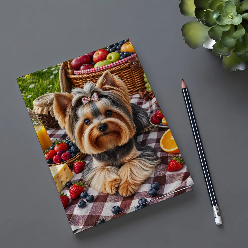 Yorkshire Terrier Picnic Blanket Fruits Summer – Notebooks