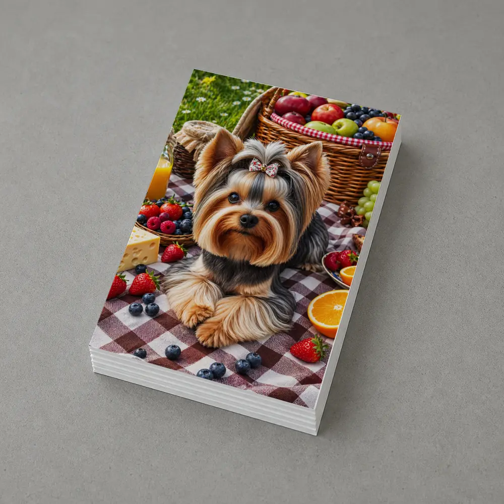 Yorkshire Terrier Picnic Blanket Fruits Summer – Postcards