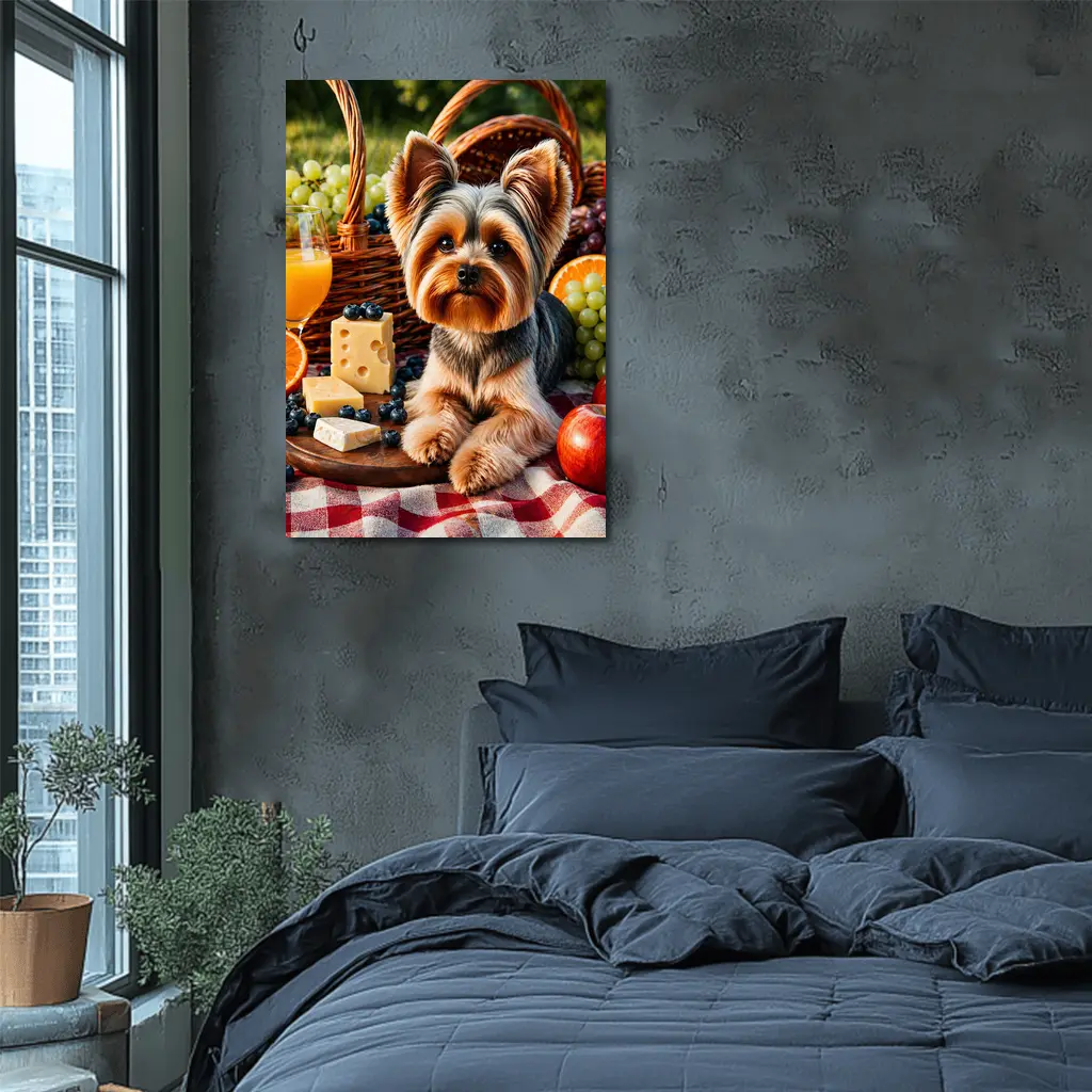 Yorkshire Terrier Picnic Cheese Fruits Basket – Wall Art