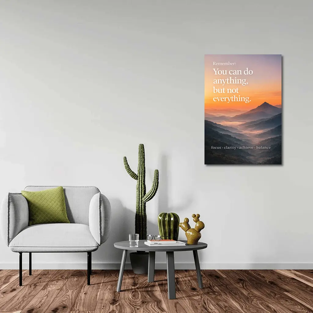 You Can Do Anything Motivational Mountain Sunset – Wall Art