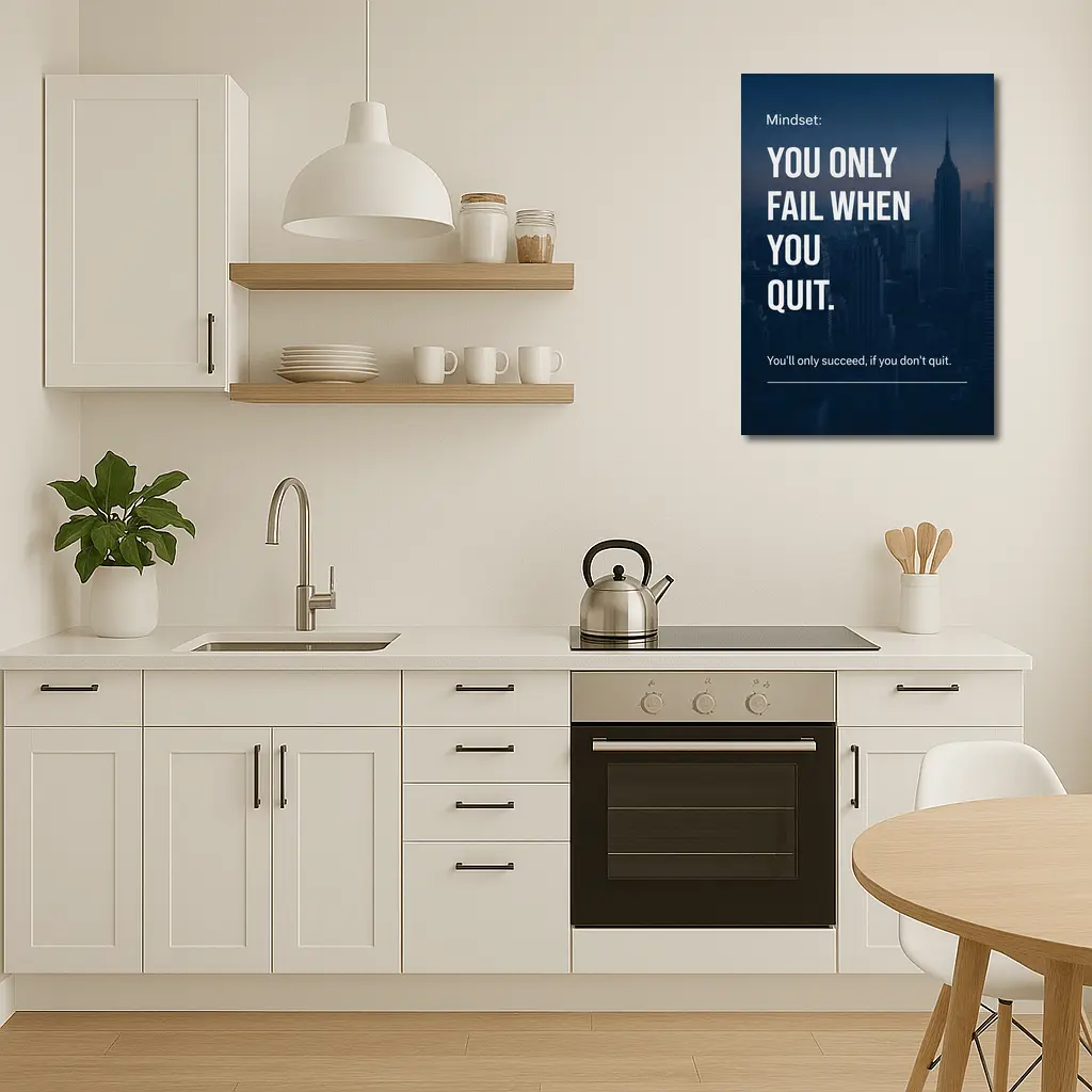 Mindset You Only Fail When You Quit – Wall Art