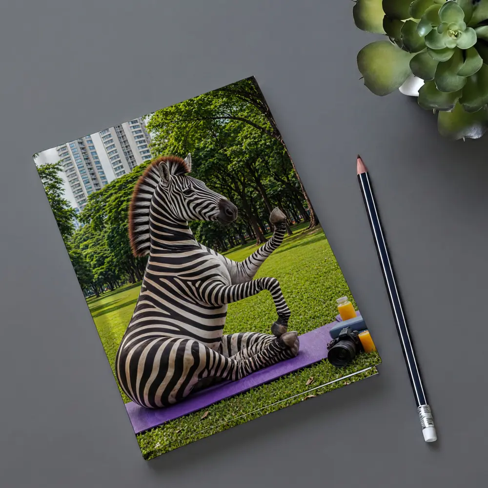 Zebra Doing Yoga in City Park – Notebooks