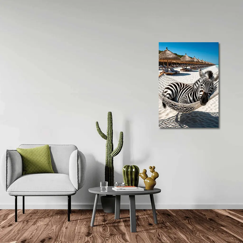 Zebra Relaxing in Hammock Beach Resort – Wall Art