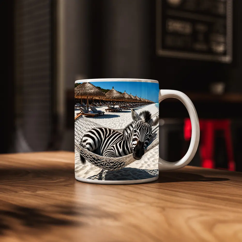 Zebra Relaxing in Hammock Beach Resort – Mugs