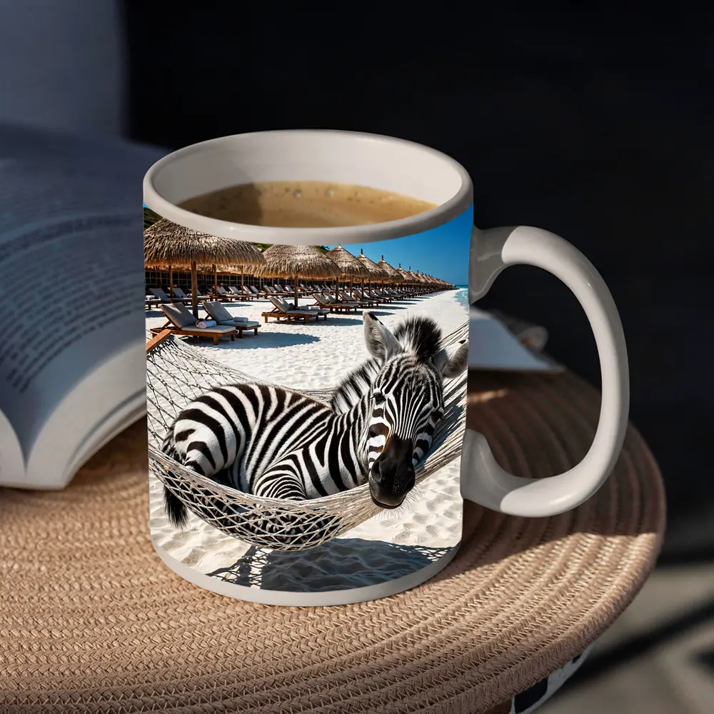 Zebra Relaxing in Hammock Beach Resort – Mugs