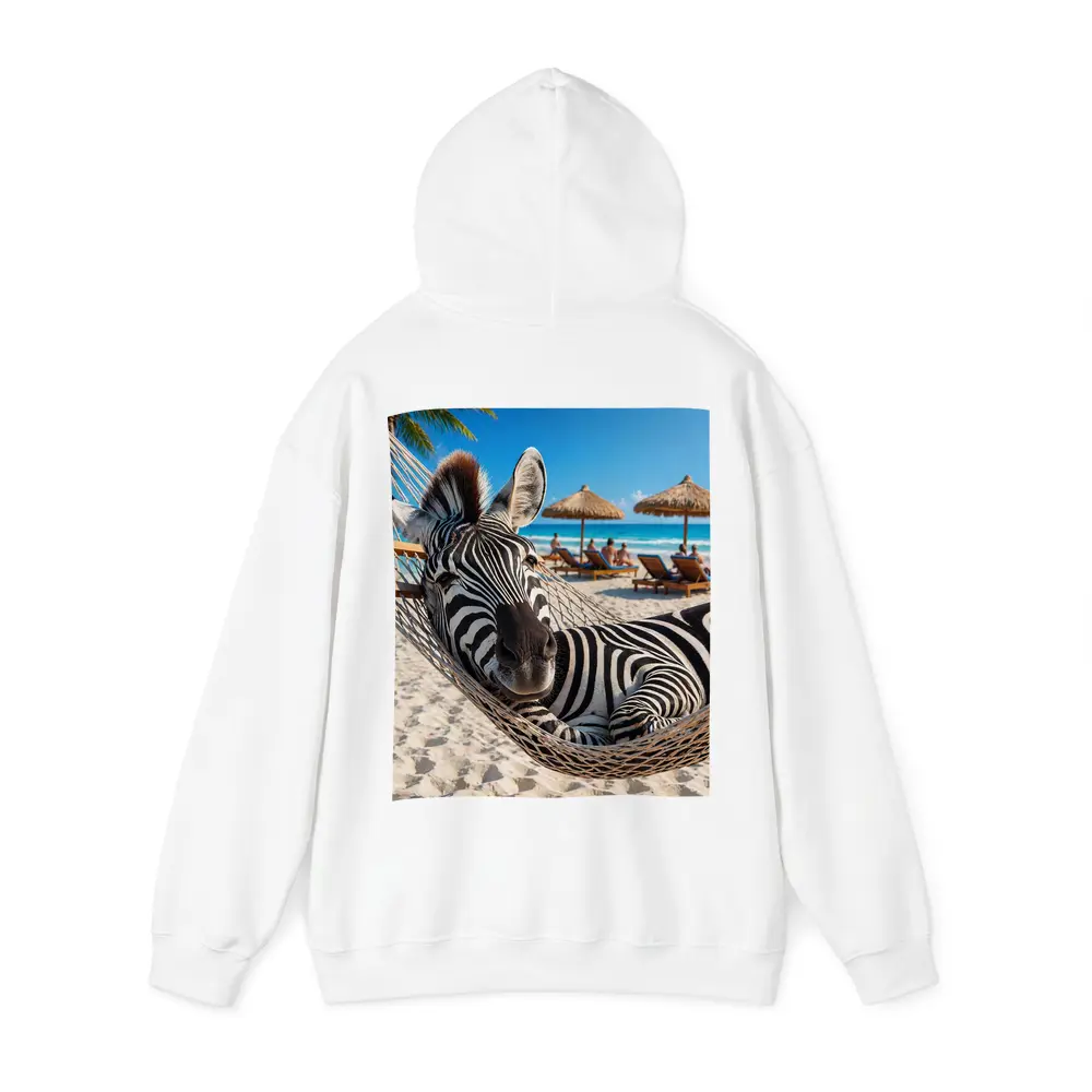 Zebra Relaxing in Hammock Tropical Beach – Hoodies