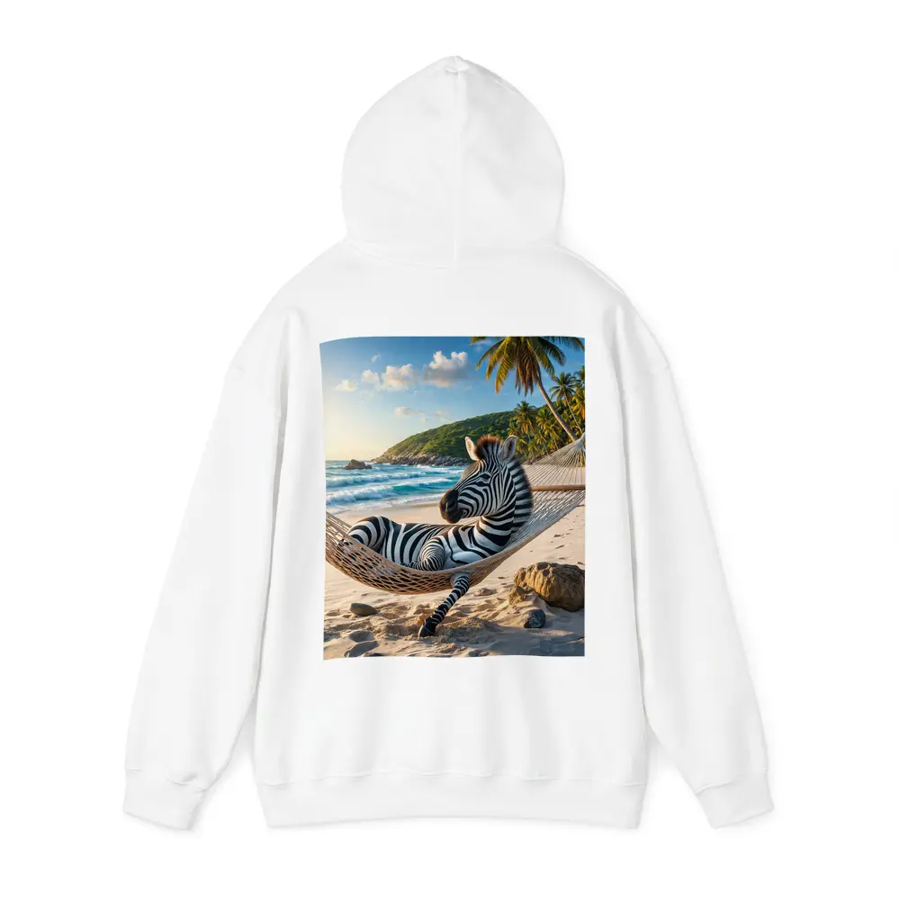 Zebra Relaxing in Hammock Tropical Beach – Hoodies