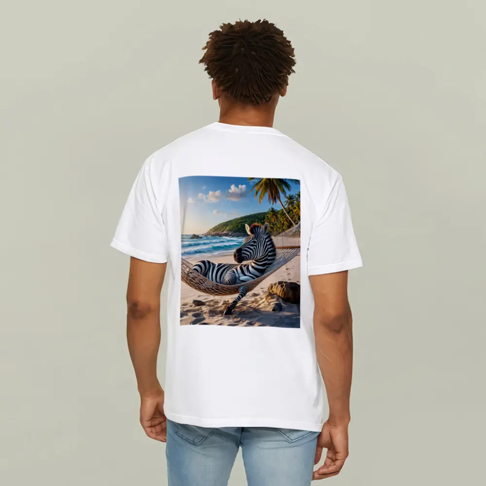 Zebra Relaxing in Hammock Tropical Beach – T-Shirts