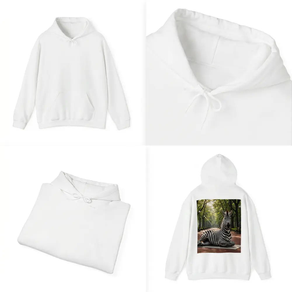 Zebra Relaxing on Yoga Mat Park – Hoodies