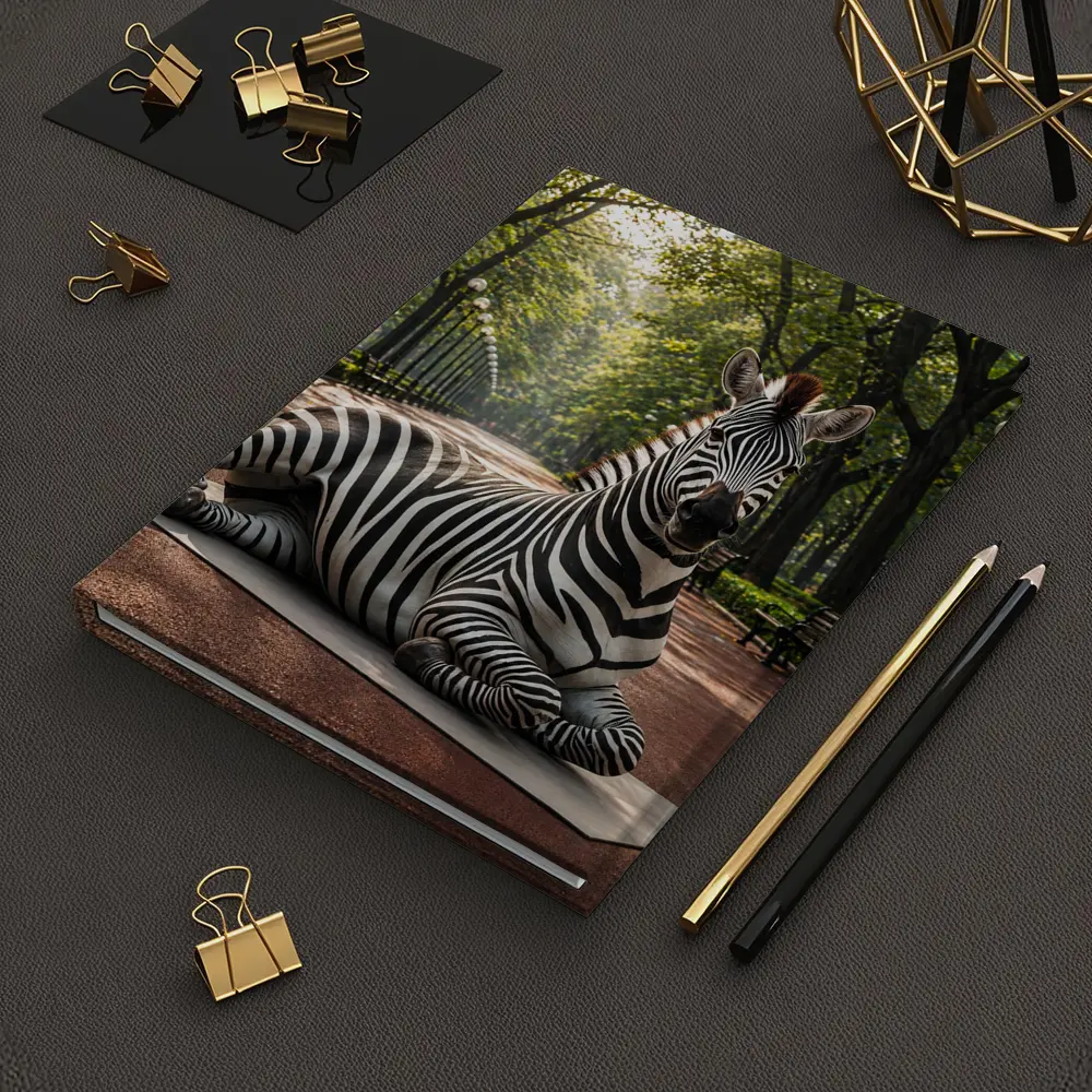 Zebra Relaxing on Yoga Mat Park – Notebooks