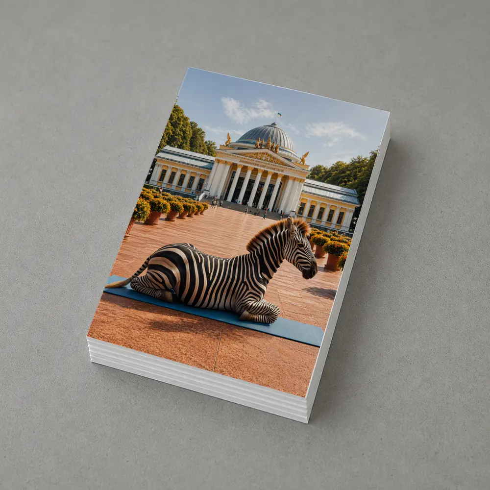 Zebra Doing Yoga Pose Neoclassical Building – Postcards