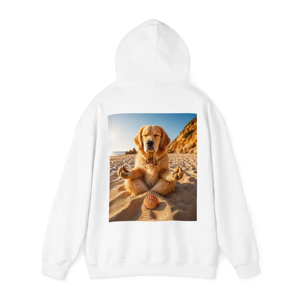 Golden Retriever Meditating on Sunny Beach – Hoodies