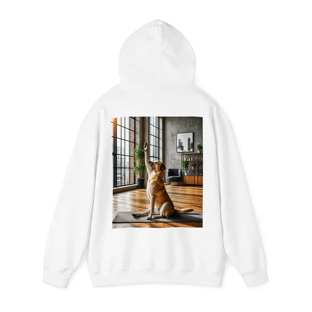 Labrador Retriever Doing Yoga Loft Interior – Hoodies