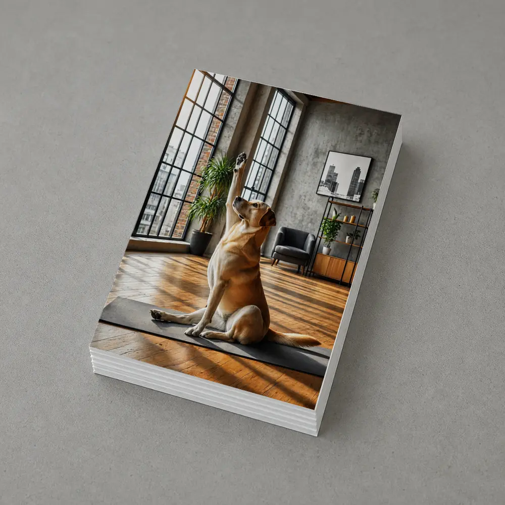 Labrador Retriever Doing Yoga Loft Interior – Postcards