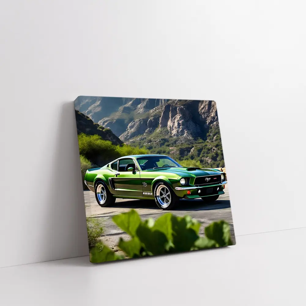 Ford Mustang Mach Green Classic Mountain Road – Wall Art