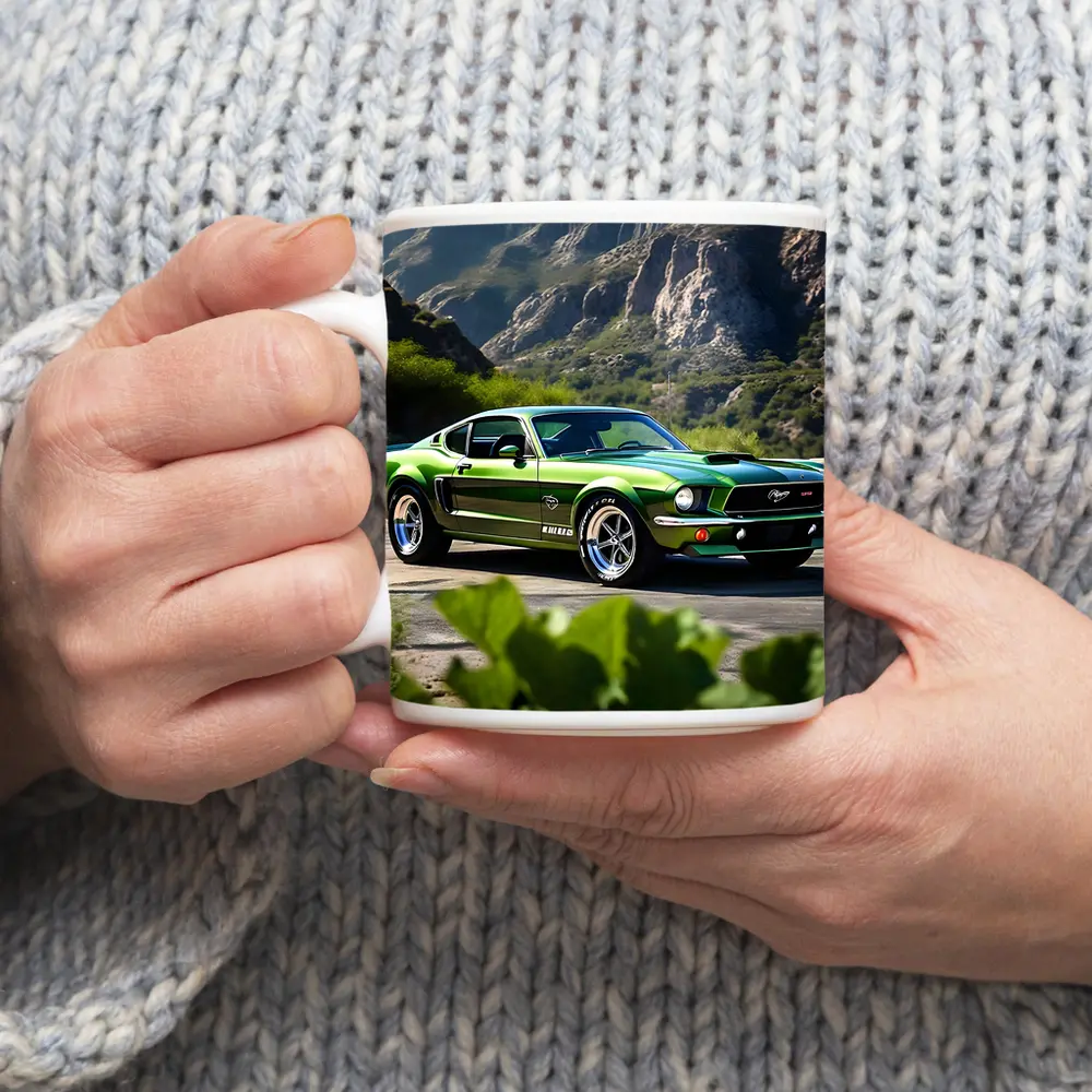 Ford Mustang Mach Green Classic Mountain Road – Mugs