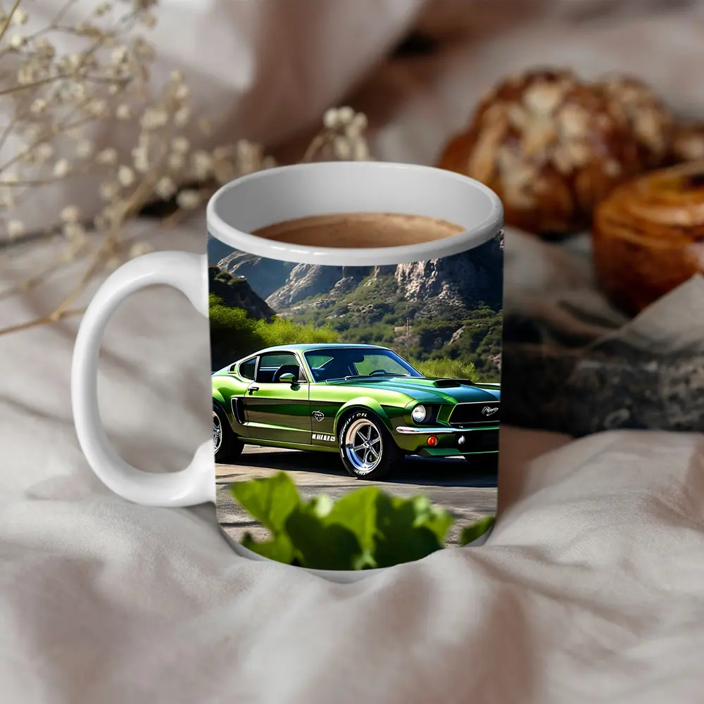 Ford Mustang Mach Green Classic Mountain Road – Mugs