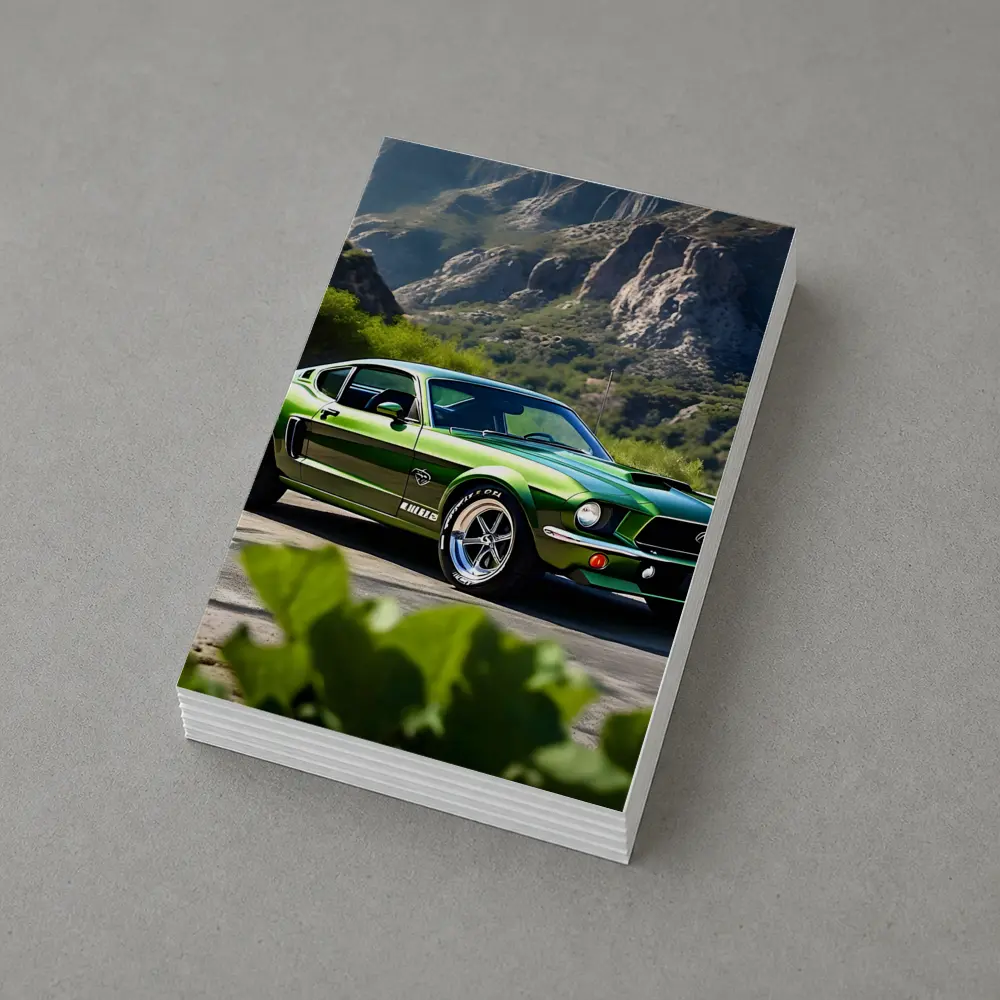 Ford Mustang Mach Green Classic Mountain Road – Postcards