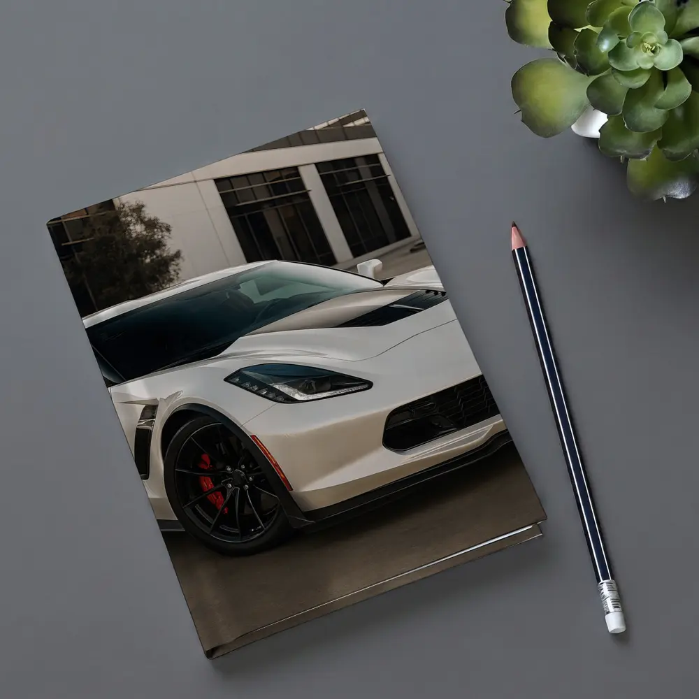 White Chevrolet Corvette Z06 Urban Parking – Notebooks