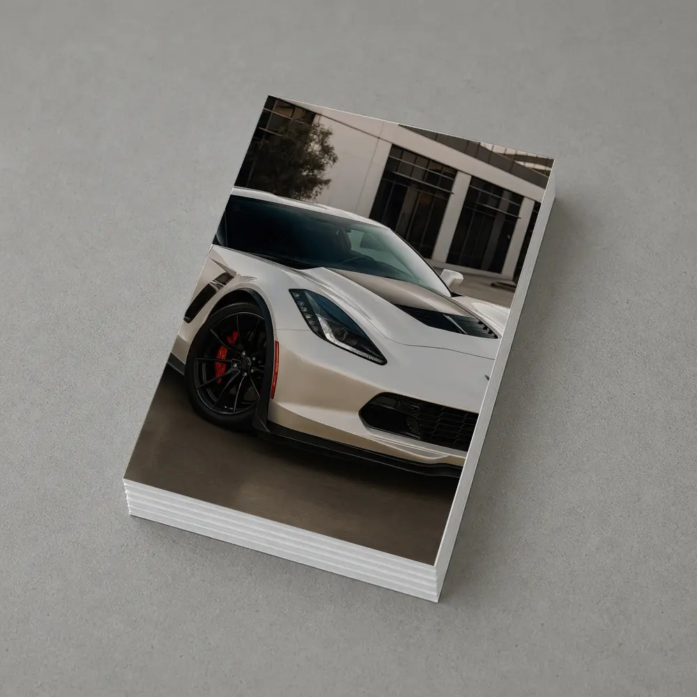 White Chevrolet Corvette Z06 Urban Parking – Postcards
