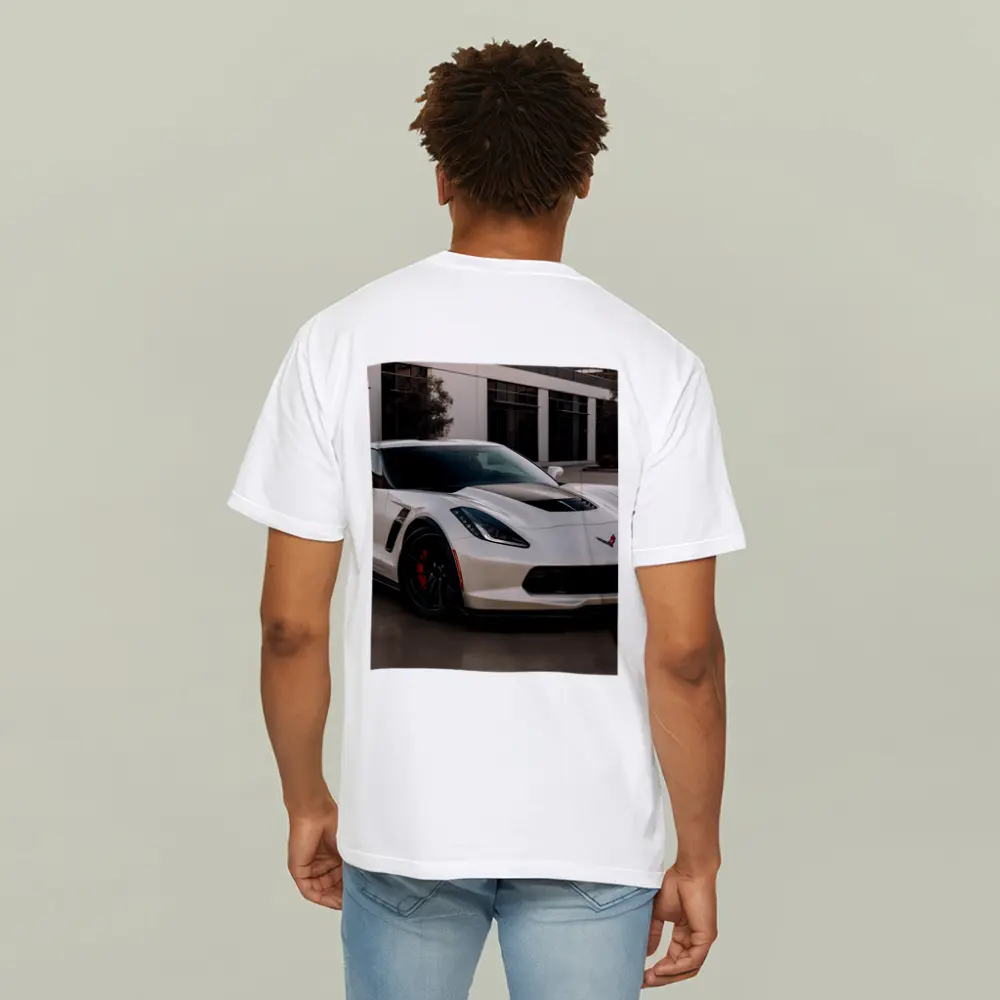 White Chevrolet Corvette Z06 Urban Parking – T-Shirts