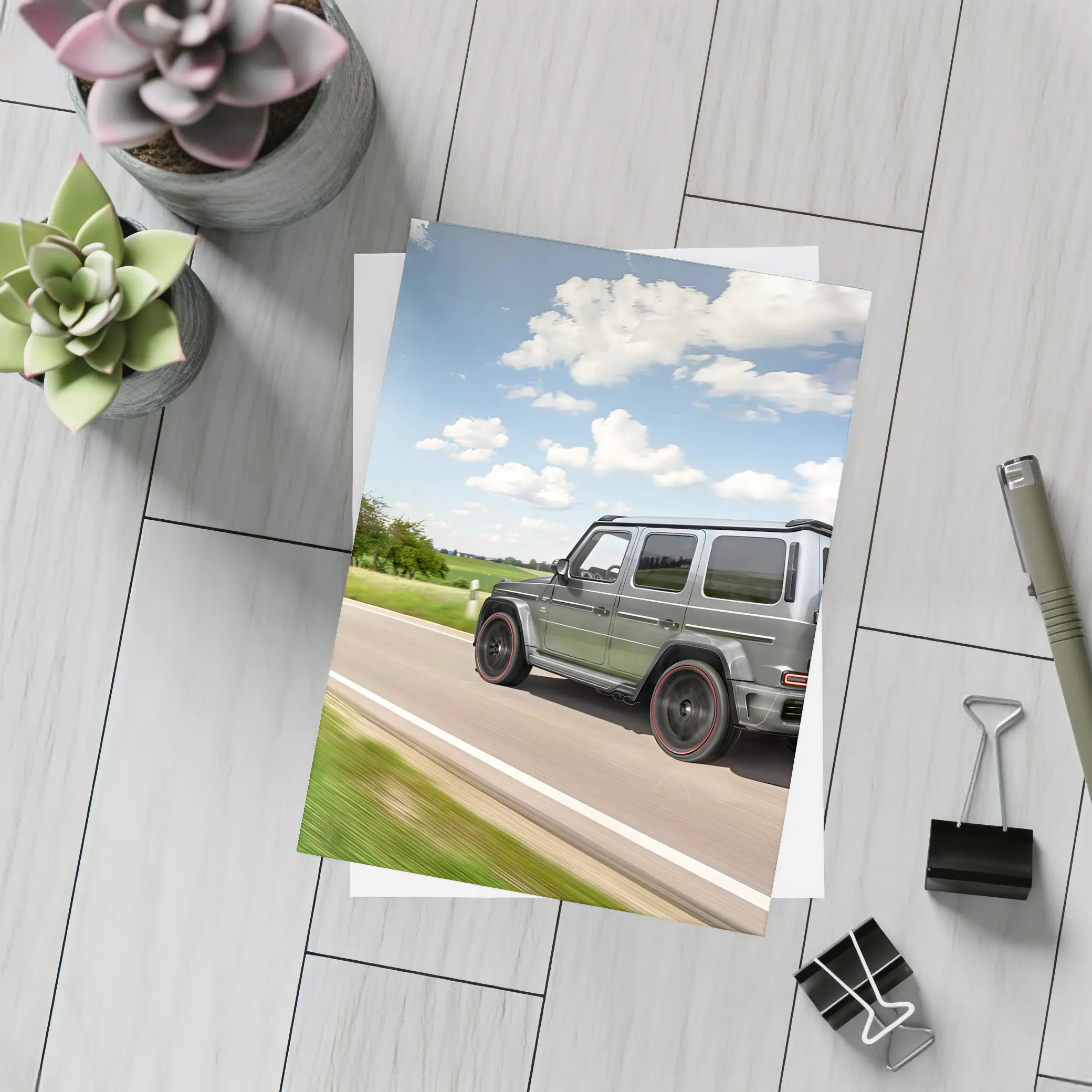 Mercedes AMG G Wagon Rolling Green Countryside – Postcards