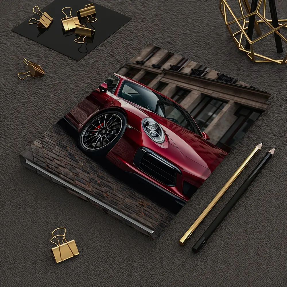Porsche 911 Turbo Red Cobblestone Street – Notebooks