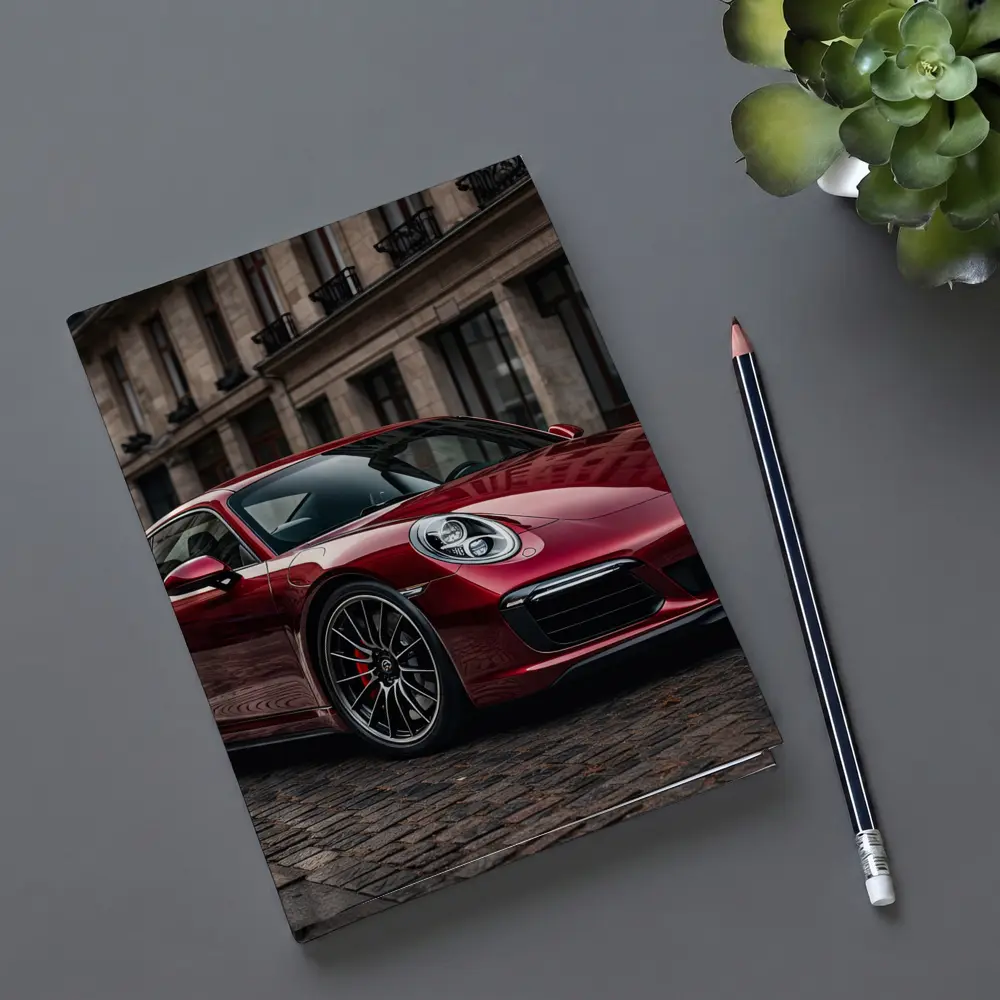 Porsche 911 Turbo Red Cobblestone Street – Notebooks