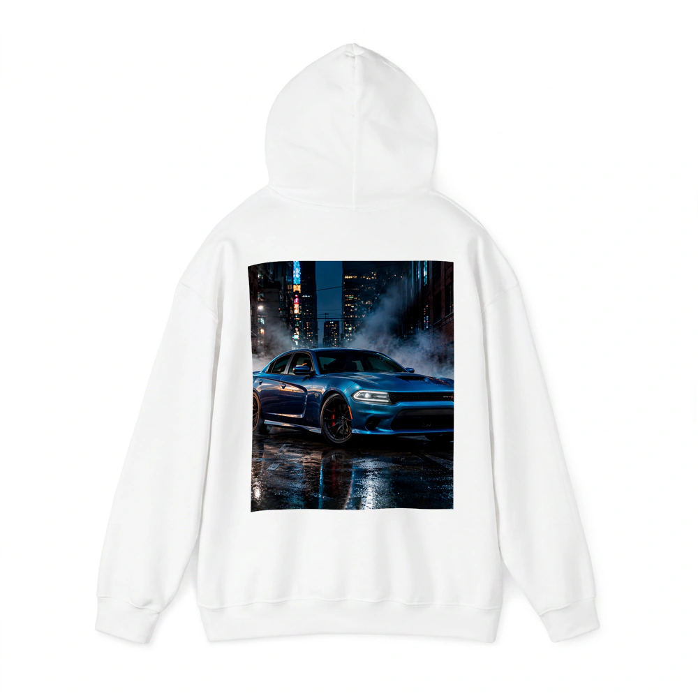 Dodge Charger Blue Muscle Car City Night – Hoodies