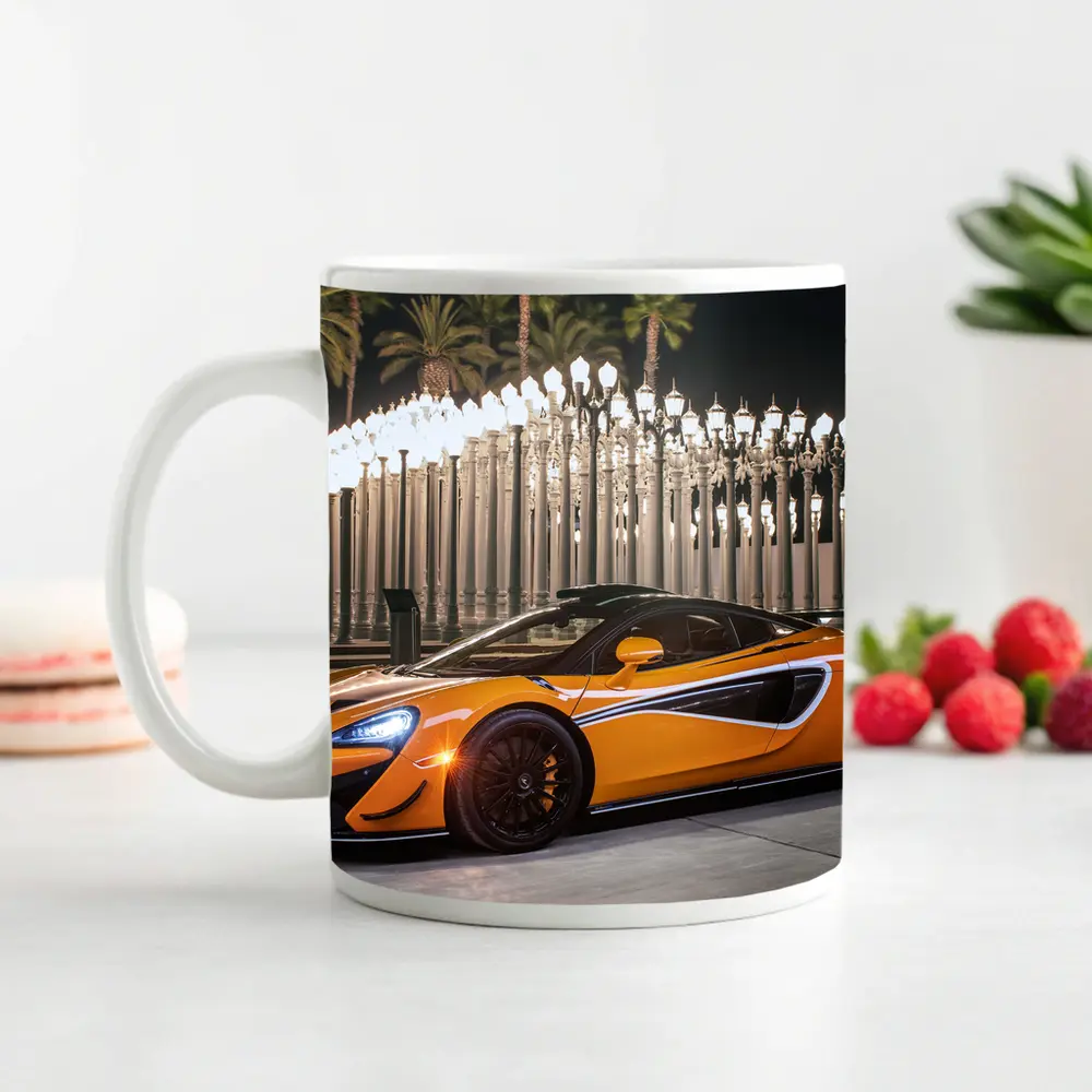 McLaren 570S Orange Night City Lights – Mugs