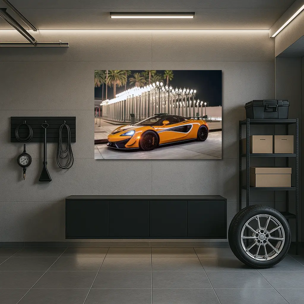 McLaren 570S Orange Night City Lights – Wall Art