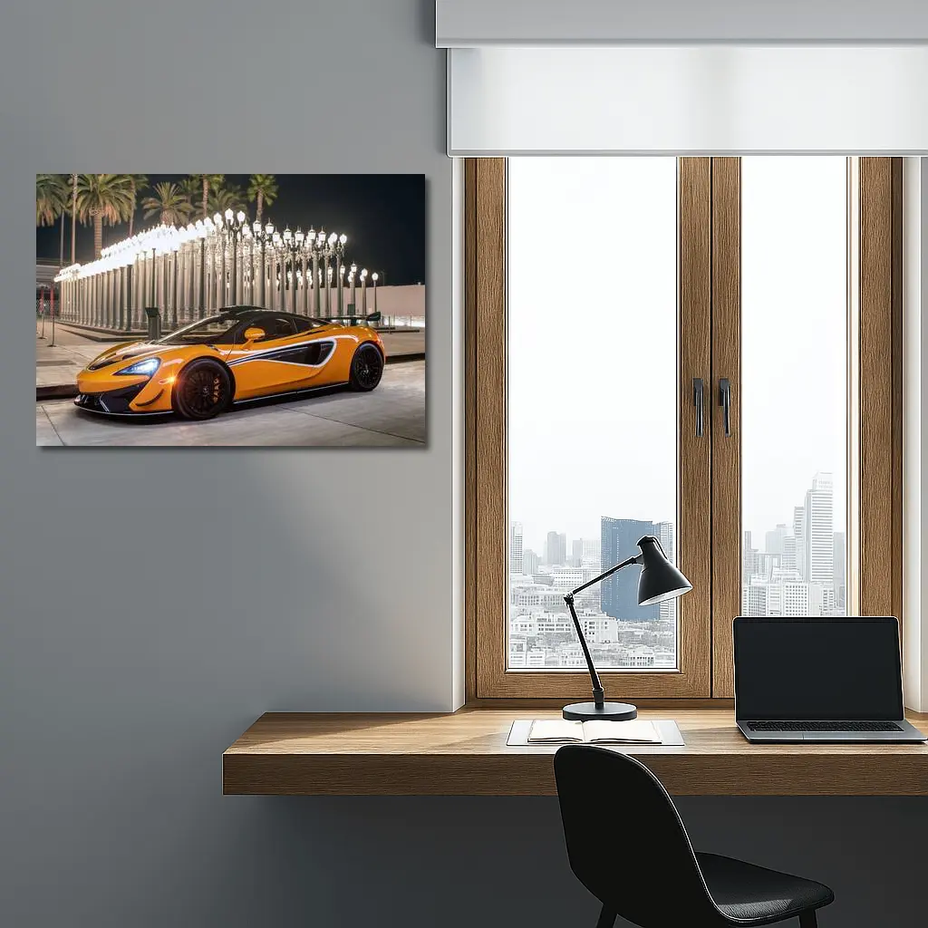 McLaren 570S Orange Night City Lights – Wall Art