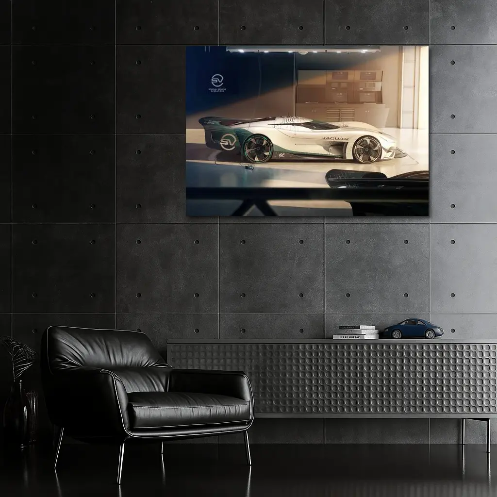 Jaguar Vision Gran Turismo Concept Car Garage – Wall Art