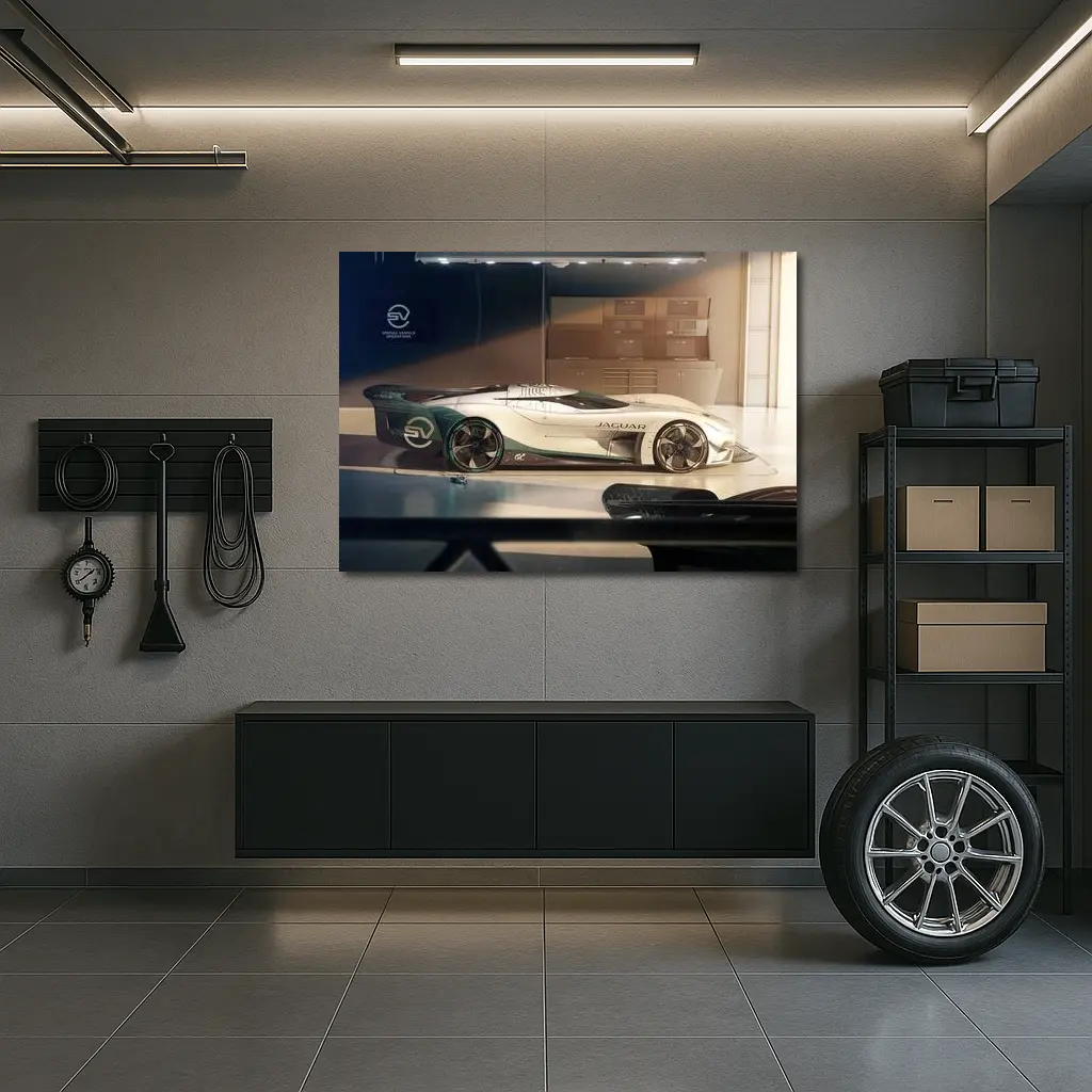 Jaguar Vision Gran Turismo Concept Car Garage – Wall Art