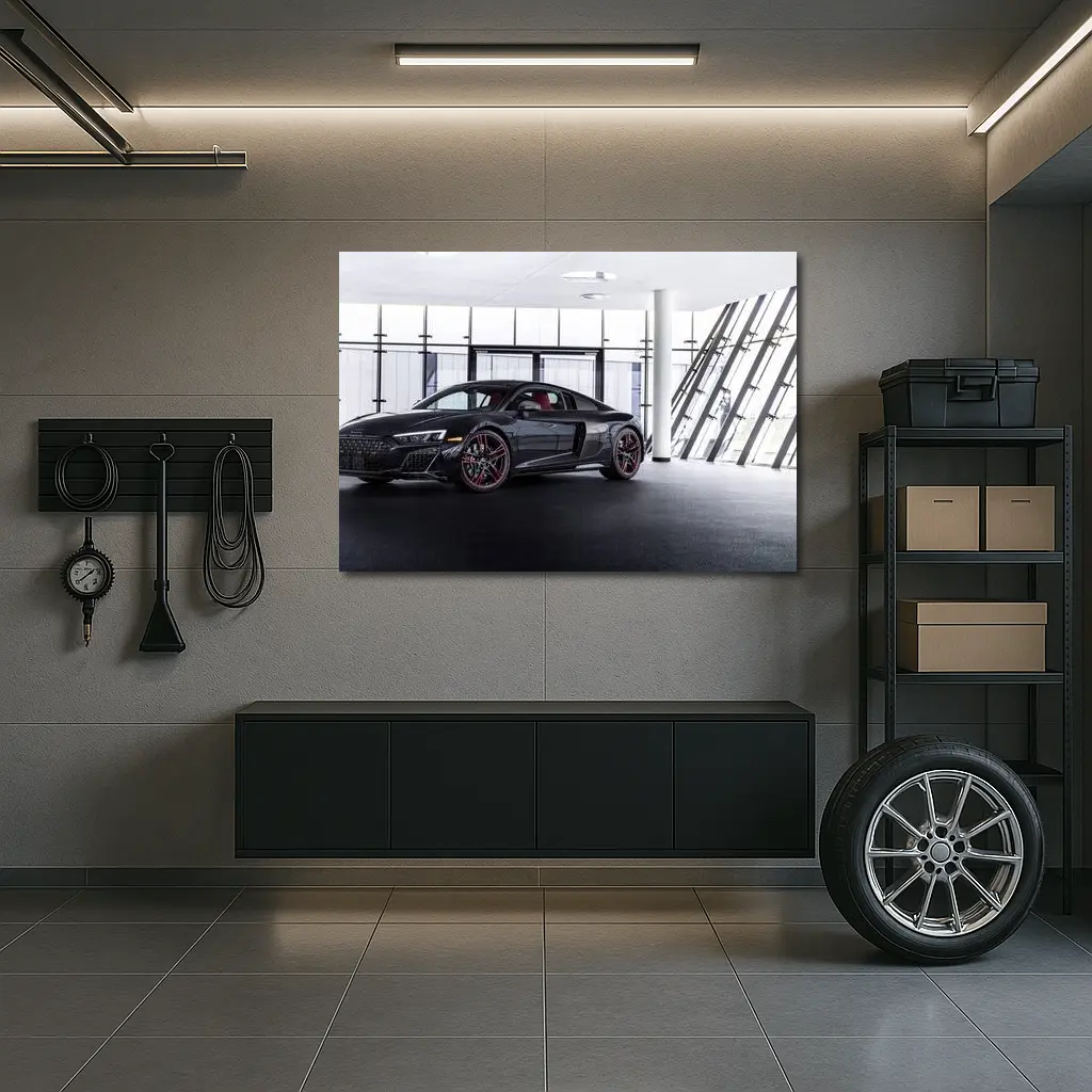 Audi R8 Black Supercar Indoor Showroom – Wall Art