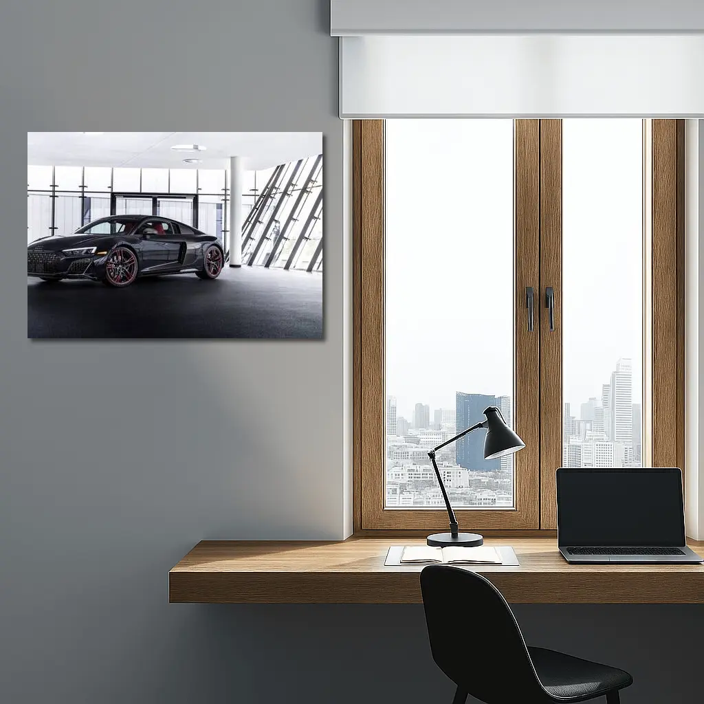 Audi R8 Black Supercar Indoor Showroom – Wall Art