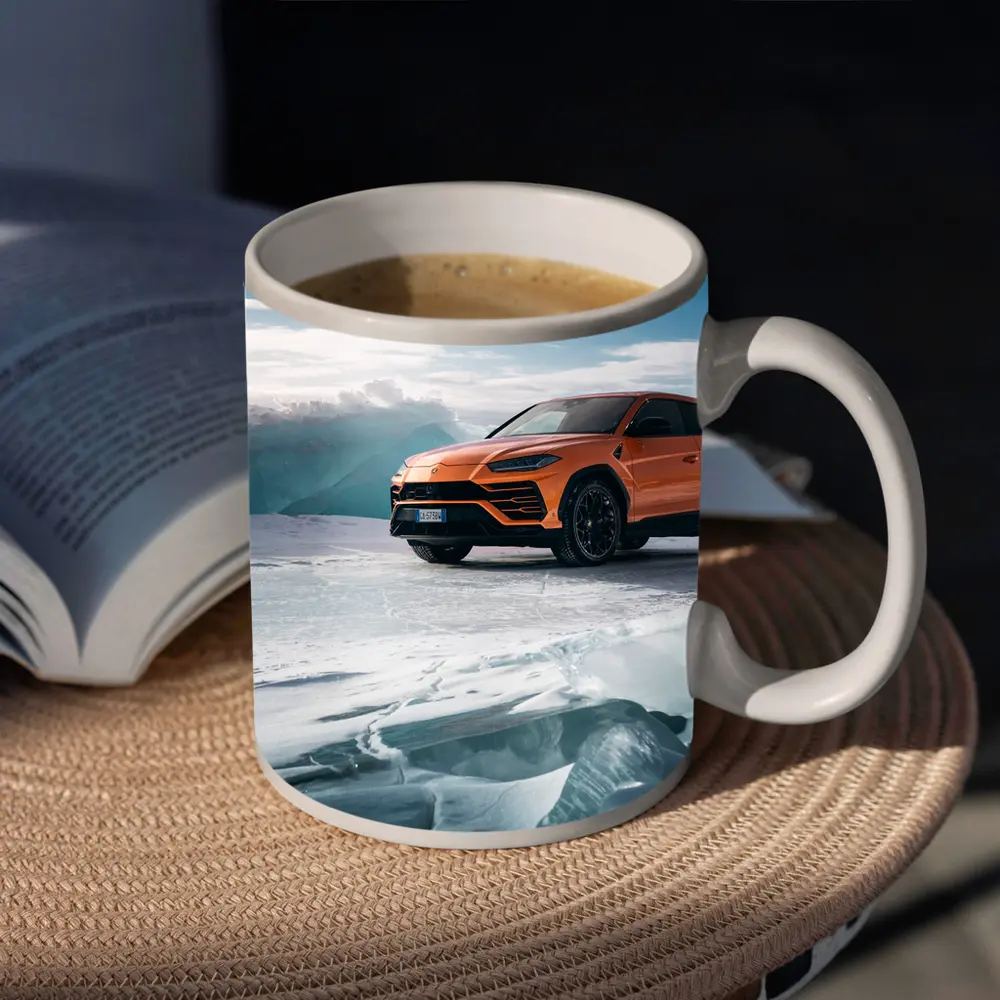 Lamborghini Urus Orange SUV On Ice – Mugs