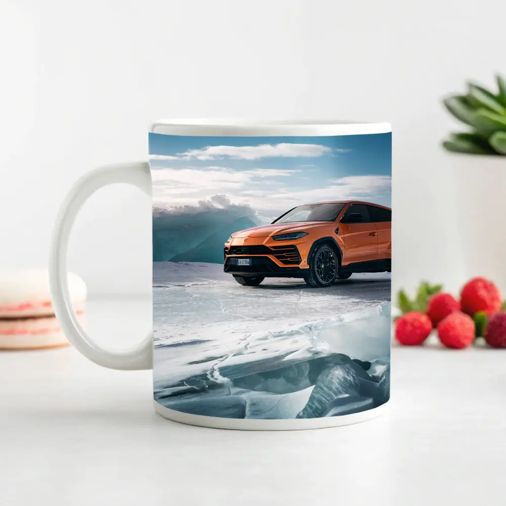 Lamborghini Urus Orange SUV On Ice – Mugs
