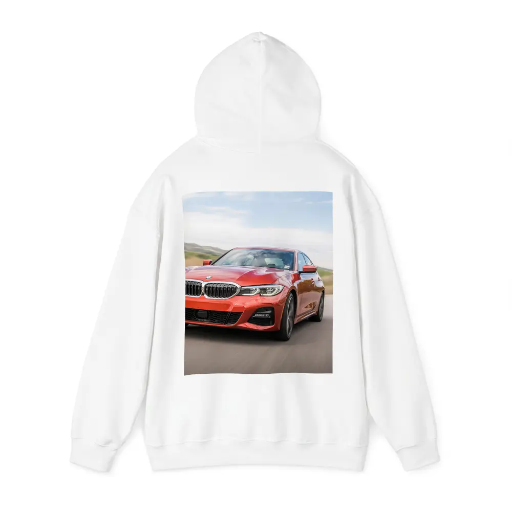 BMW 3 Series Red Sedan On Road – Hoodies