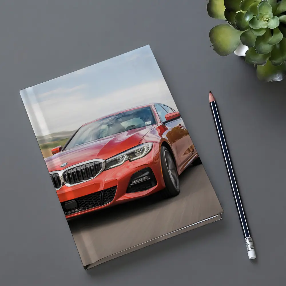 BMW 3 Series Red Sedan On Road – Notebooks