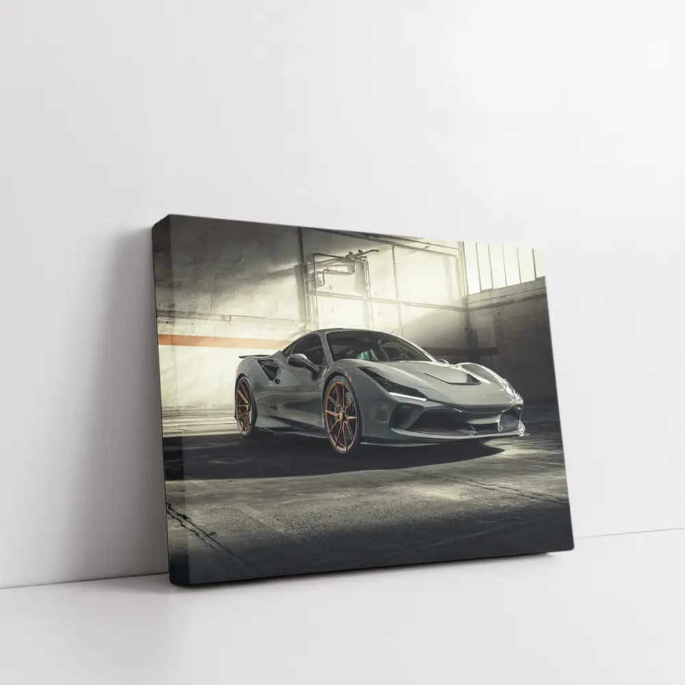Ferrari F8 Tributo Gray Garage Setting – Wall Art