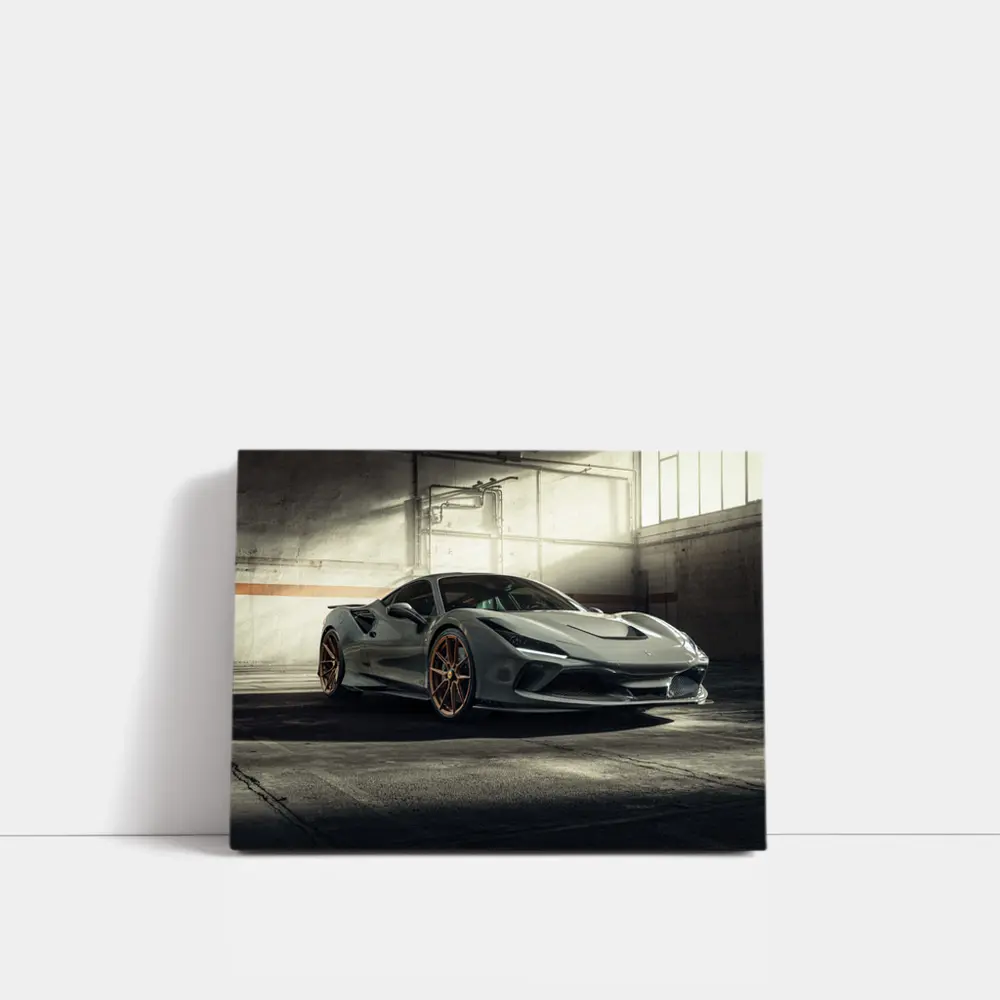 Ferrari F8 Tributo Gray Garage Setting – Wall Art