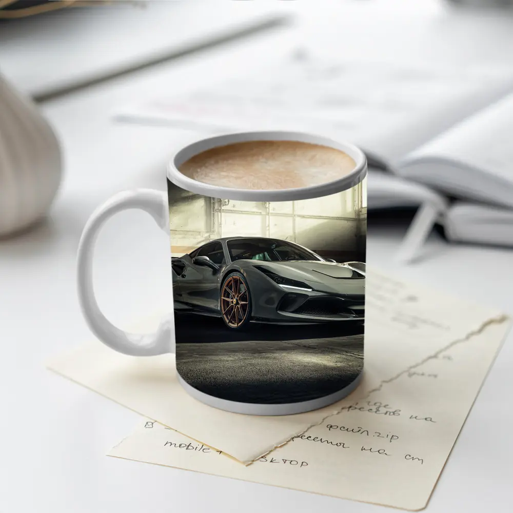 Ferrari F8 Tributo Gray Garage Setting – Mugs