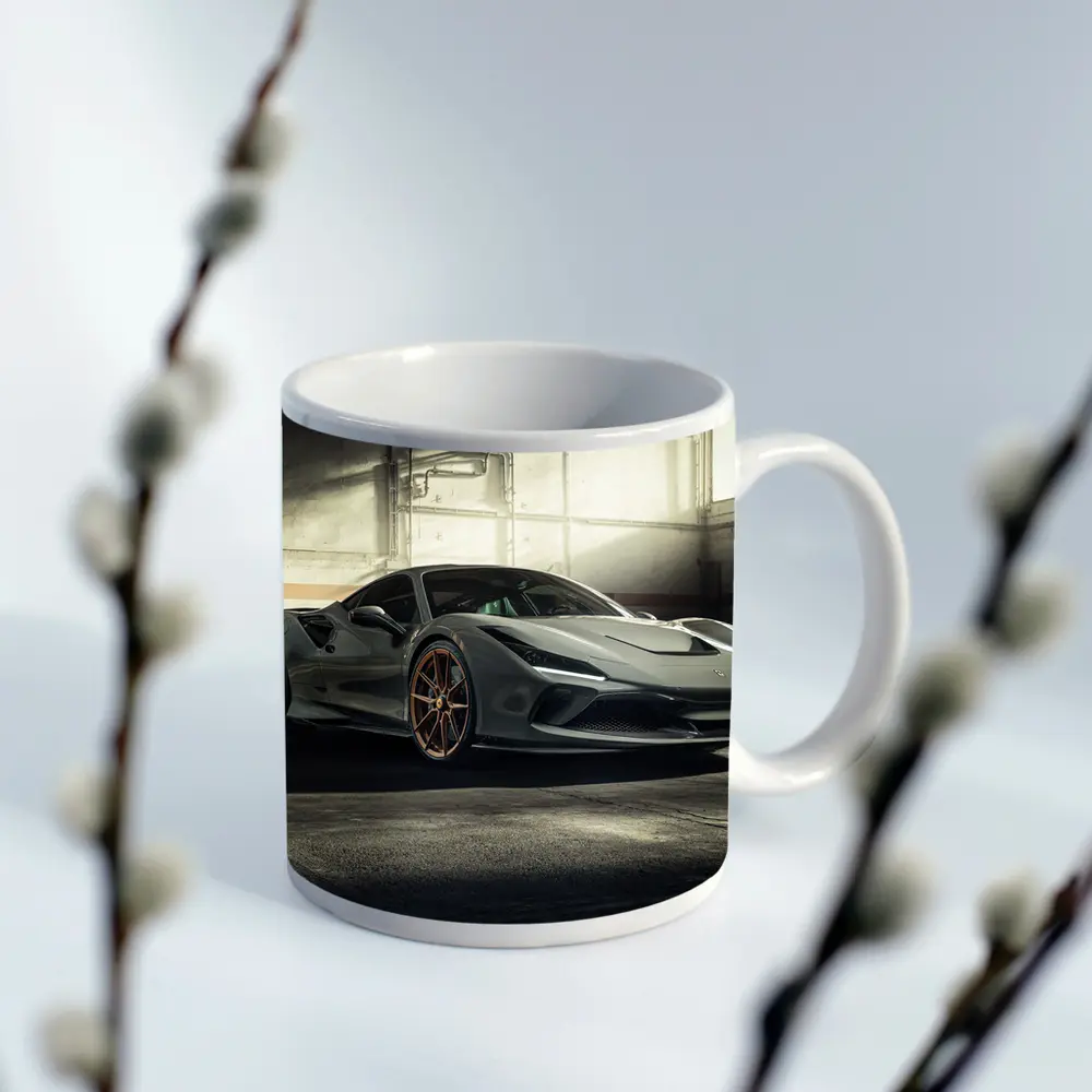 Ferrari F8 Tributo Gray Garage Setting – Mugs