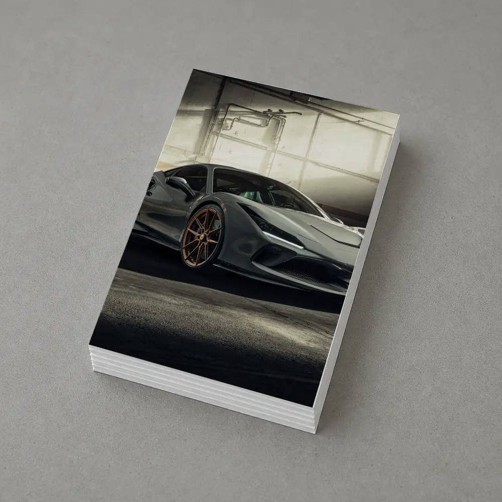 Ferrari F8 Tributo Gray Garage Setting – Postcards