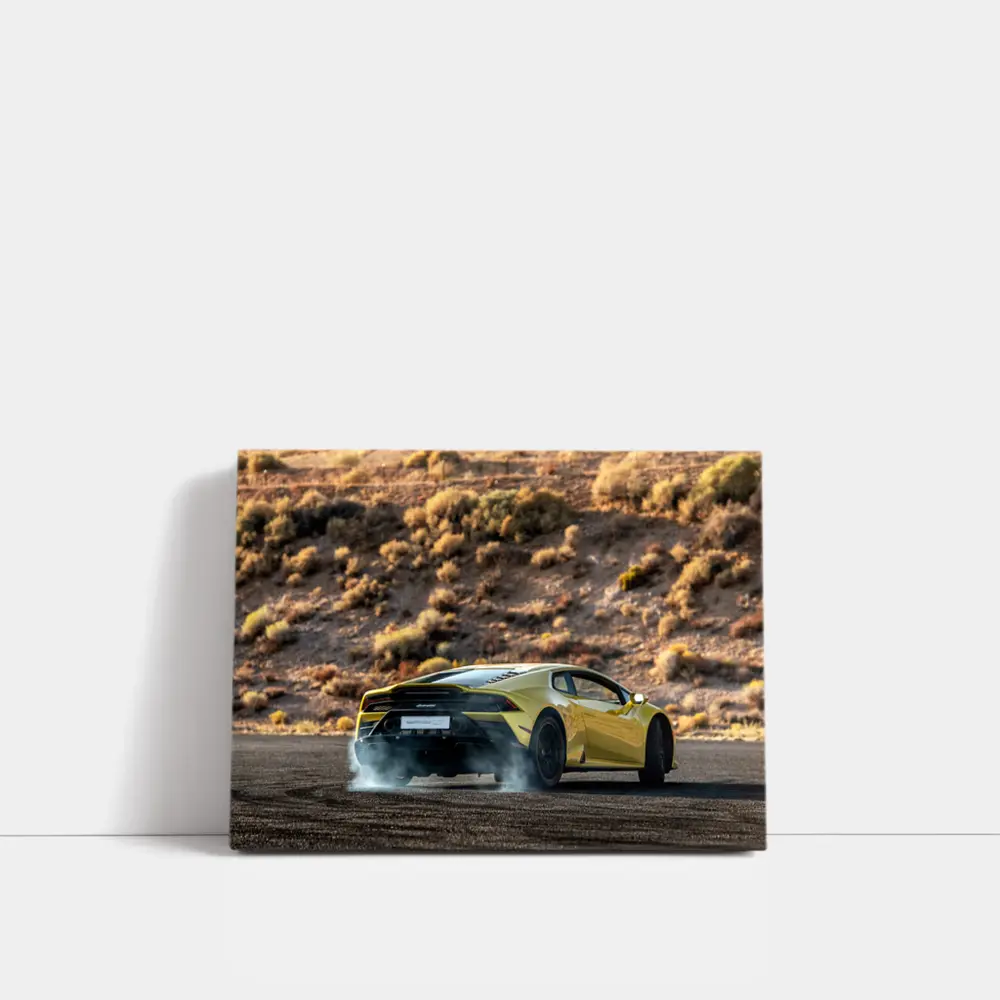 Lamborghini Huracan Yellow Desert Burnout Scene – Wall Art