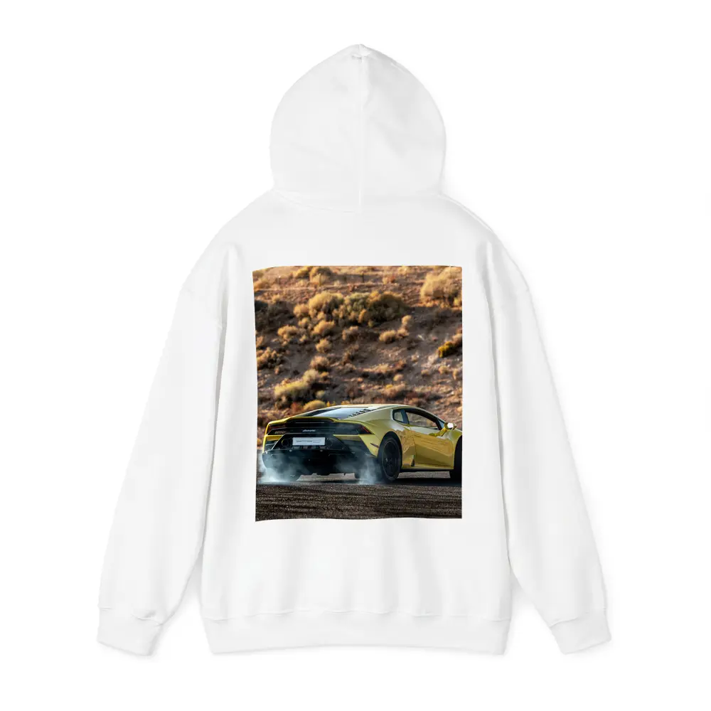 Lamborghini Huracan Yellow Desert Burnout Scene – Hoodies