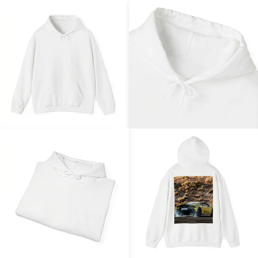 Lamborghini Huracan Yellow Desert Burnout Scene – Hoodies